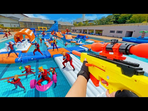 Nerf War | Water Park & Spa Battle 40 (Nerf First Person Shooter)