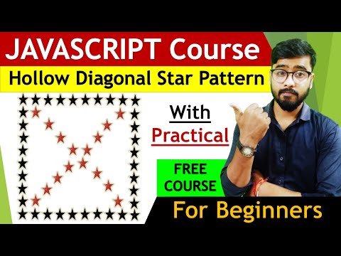 JavaScript Star Pattern Program| Hollow Diagonal Star Pattern | JavaScript Tutorial