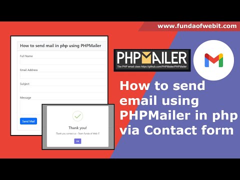 How to send email using PHPMailer in php via Contact Form - Gmail SMTP Server