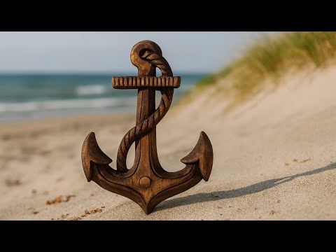 Hand-Carved Wooden Anchor | Classic Decorative Wood Art