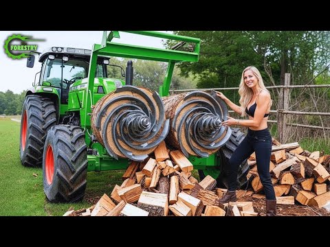 Fastest Biggest Firewood Processing Machine | Dangerous Big Chainsaw Cutting Tree machines #17