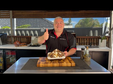 Lamb cutlets with chips, feta and oregano all cooked on the outdoor kitchen from CrossRay BBQ