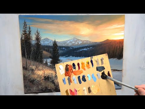 Showing The Light - Real-time Oil Painting Study #05 - Alla Prima Mountain Landscape