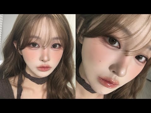 Drop of Pink in Brown🤎🩷 | Watercolor-like Neutral Autumn Makeup🍂