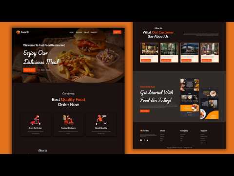 Build A Responsive Restaurant Website Design using HTML CSS & JavaScript