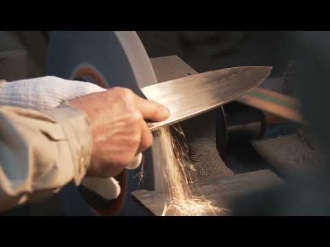 The process of making knife. Japanese best handmade knife master