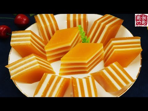 南瓜千层马蹄糕的做法，清甜爽口，口感Q弹，非常好吃！Pumpkin thousand layer horseshoe cake。