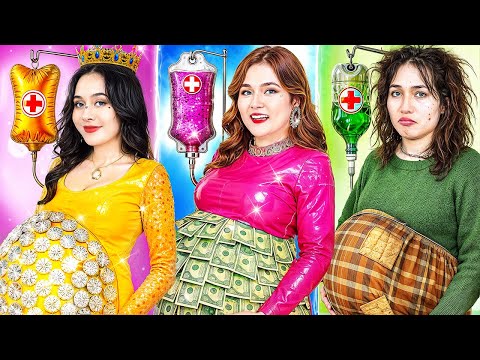 Poor Emerald Vs Rich Ruby Vs Giga Rich Diamond Pregnant In Hospital!