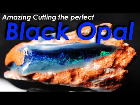 Cutting this Black Opal Risking High Dollars Hoping to Produce a Truly Amazing precious Gemstone.