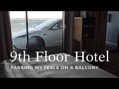 The Ultimate Tesla Stay? Balcony Parking On The 9th Floor Of This Hotel