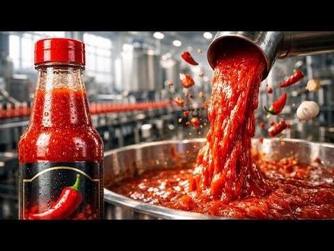 Inside the Chili Sauce Factory 🌶️ How Millions of Bottles Are Made (Full Process)