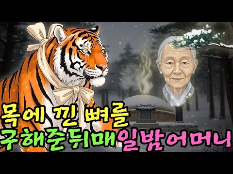 👌잠자기전 듣는 옛날이야기 1시|목에 걸린 뼈를 빼준 호랑이가 매일 밤 늙은 어머니 무덤 앞에서 우는이유와 ‘효자 호랑이’의 진짜 정체ㅣ옛날이야기ㅣ민담 ㅣ오디오북ㅣ전설ㅣ설화 ㅣ야담