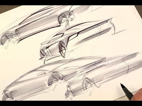 EASIEST way to sketch a car in ANY perspective in less than 5 minutes