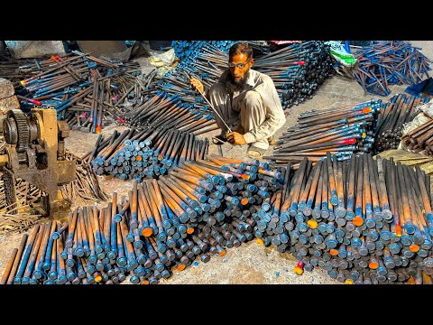 Terrific Recycling of Rusty Building Iron Bars to Heavy Duty Crane Bolts Factory Process