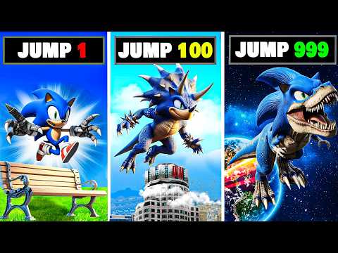 Sonic Changes Into A Different Dinosaur with Every Jump in GTA 5
