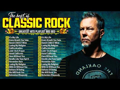 Metallica, Aerosmith, Bon Jovi, AC/DC, Nirvana, Queen 🔥 Classic Rock Songs 70s 80s 90s Full Album