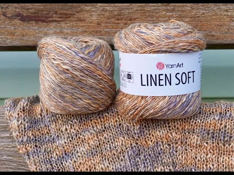 Мои процессы/ Обзор пряжи Yarn Art  LINEN SOFT/ Я научилась вязать на бумаге!