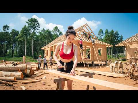 TIMELAPSE - Build a Beautiful Wooden House Frame from Start to Finish