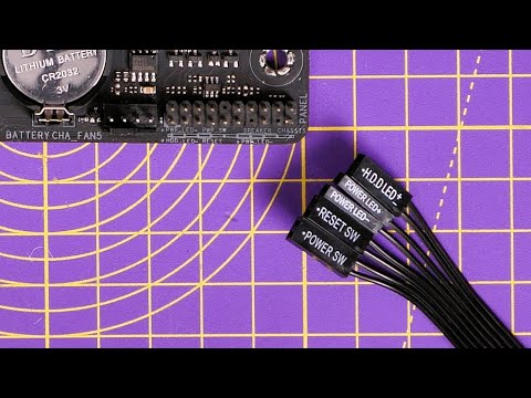How to connect front panel PC case power cables (power button, reset switch and more)