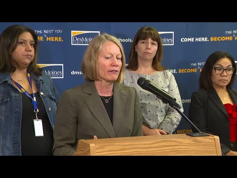 Full DMPS school board news conference following move to put Ian Roberts on unpaid leave