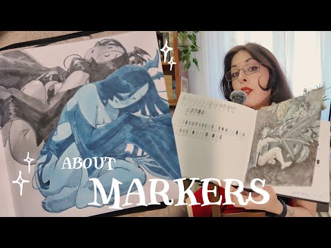 learning to use MARKERS🌹TWO art processes [ft. #ohuhumarkers]🦇