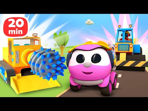 Die Autos helfen bei der Ernte. Cartoon-Compilation mit Lea, dem rosafarbenen Lastwagen