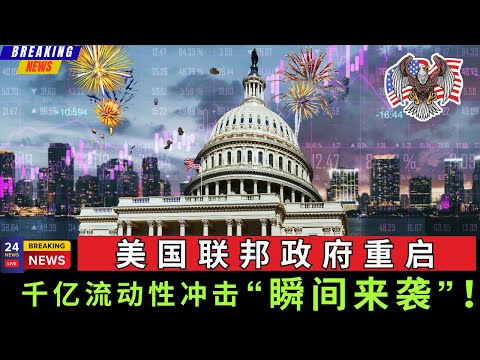 美国政府重启：9500亿流动性冲击来袭！股市、比特币、黄金新机会？#投资 #北美