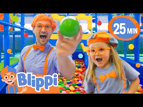 Do you know Colors? Learn with Blippi and His New Friend! | Indoor Playground | Education For Kids