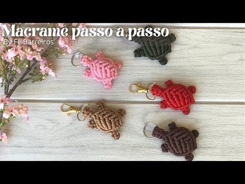 Chaveiro em macramê passo a passo | Chaveiro tartaruga | Macrame keychain  | macrame turtle keychain