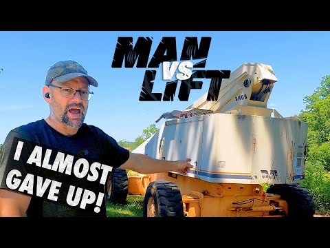 Fixing and Using a VERY STUBBORN Boom Lift to Cut Down Dead Trees.