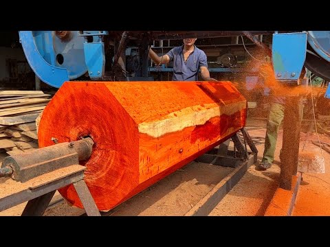 The Secret Behind The Red Wood Turning Process//Special Wood Lathe Project