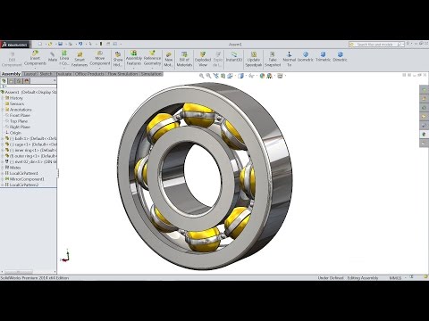 SolidWorks tutorial | Design And Assembly of Ball Bearing in SolidWorks | SolidWorks