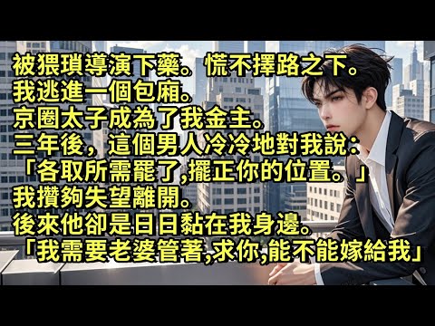 被猥瑣導演下藥。我逃進一個包廂。京圈太子成為了我金主。三年後，這個男人冷冷地說：「各取所需罷了，擺正你的位置。」 我攢夠失望離開。後來他卻是日日黏在我身邊。「我需要老婆管著，求你，能不能嫁給我。」