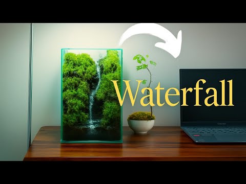 Making a desktop terrarium waterfall in a glass tank, here's how!