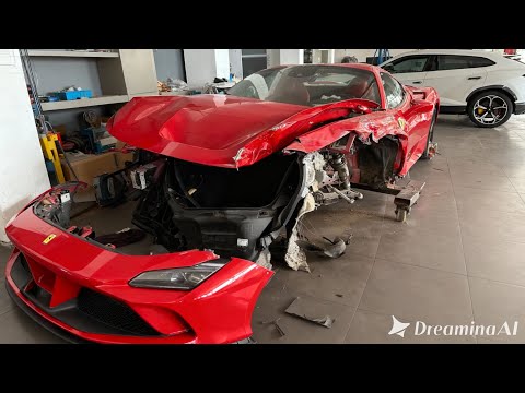 FROM WRECKAGE TO A MILLION-DOLLAR SUPERCAR – THE FERRARI F8 COMES BACK TO LIFE AFTER THE ACCIDENT!