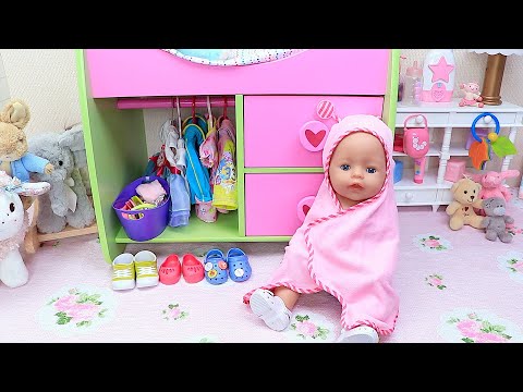 Baby Born Bath with Pink Towel ! Evening routine for kids by Play Toys!