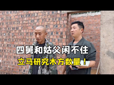 My fourth uncle and aunt's husband are always busy; they started calculating the amount of timber...