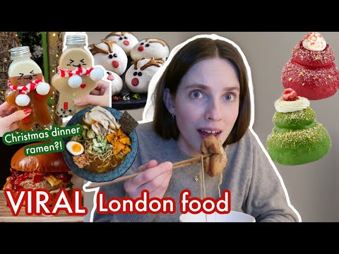 Trying VIRAL Christmas Food in London!! *christmas dinner ramen, bao buns, donuts and more*