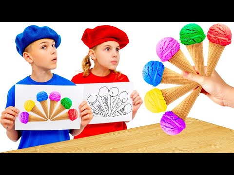 Lustige Art-Herausforderung für Kinder | Die besten Challenge-Videos für Kinder | Vania Mania DE