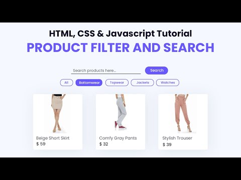 Product Filter and Search Using Javascript | With Free Source Code