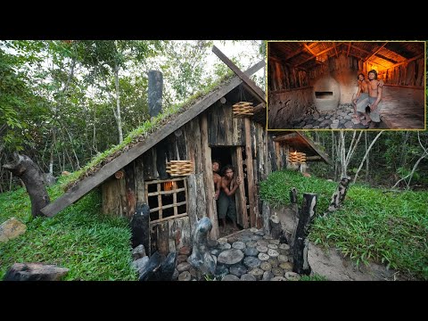 29Day Living Underground House With Log Cabin Roof Grass