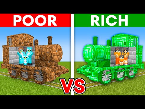 POOR TRAIN vs RICH TRAIN Build Challenge in Minecraft