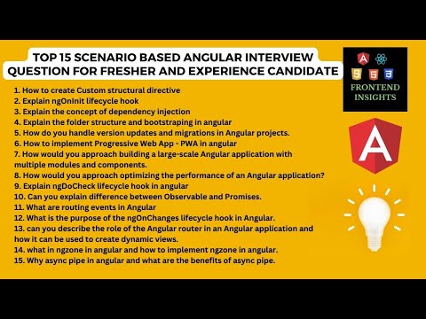 Top 15 Scenario based angular interview questions | Frontend Insights | Coding interview Questions