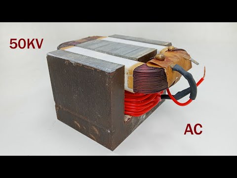 Turn Microwave Transformer Make 230V Electricity powerful 50KV free energy generator lightbulbs