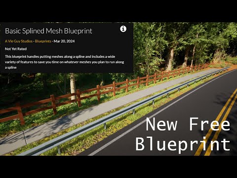 Free Splined Mesh Blueprint Is Now Available on the Unreal Engine Marketplace