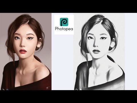 Pencil Sketch effect tutorial II Convert you Image into A Pencil Sketch in Photopea