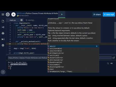 Python Classes (Private Attributes and Methods)