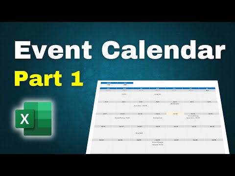 How to Make an Event Calendar in Excel - Part 1