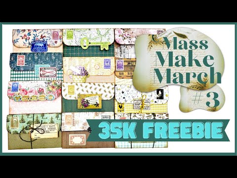 MASS MAKE MARCH #3 - CHEAP 6x6 PAPERPAD PROJECT & 35K SUB FREEBIE #papercraft #massmakemarch