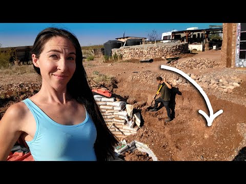 Carving Stairs Out Of Dirt! Amazing Progress On Our Earthbag Root Cellar